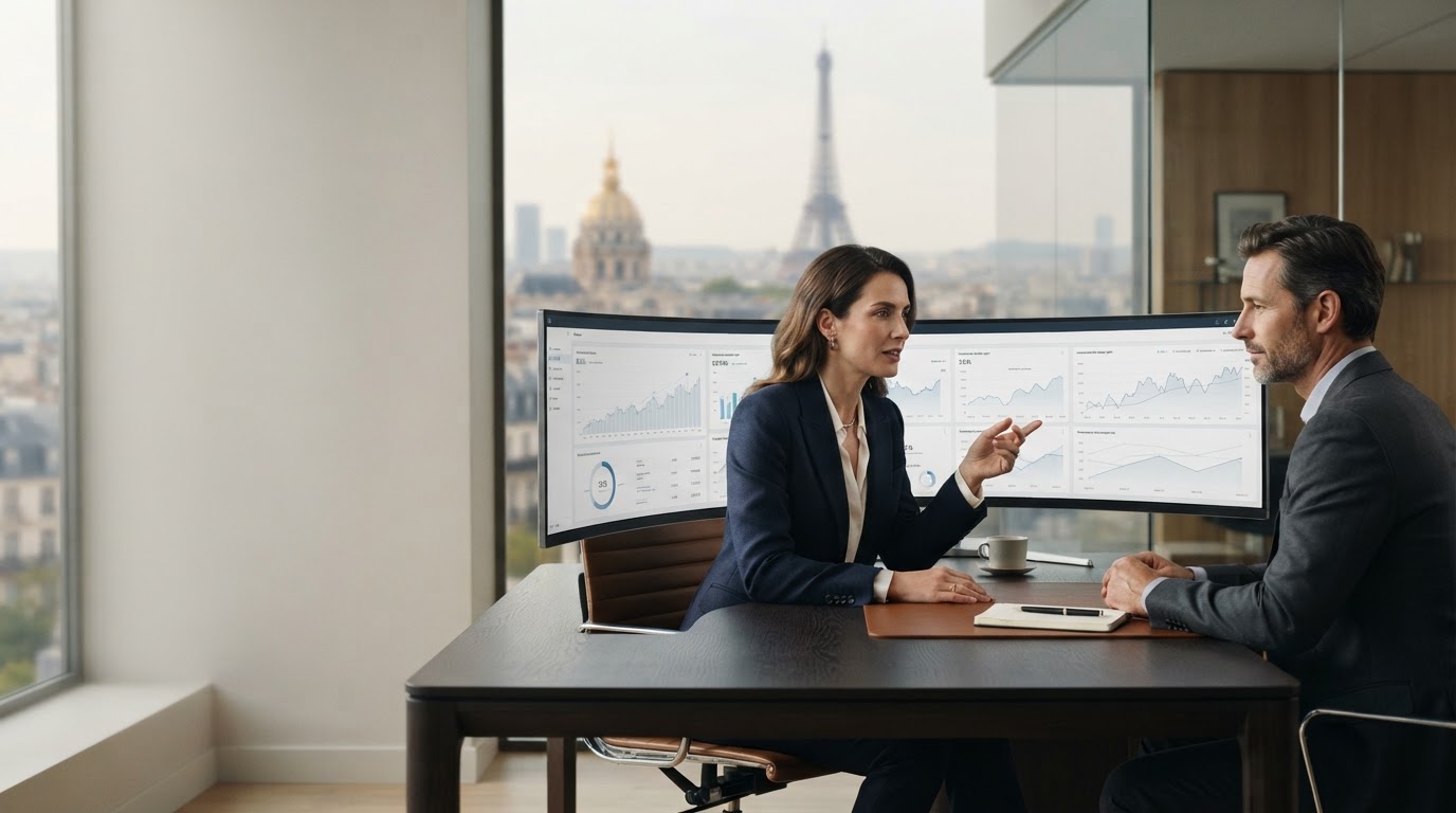 AiTradeFrance — interface de tableau de bord pour l'analyse patrimoniale consolidée
